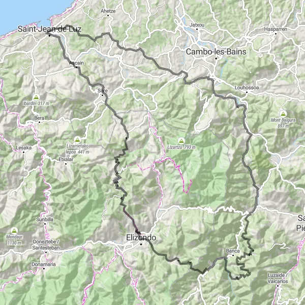 Map miniature of "Epic Cycling Adventure in Aquitaine" cycling inspiration in Aquitaine, France. Generated by Tarmacs.app cycling route planner