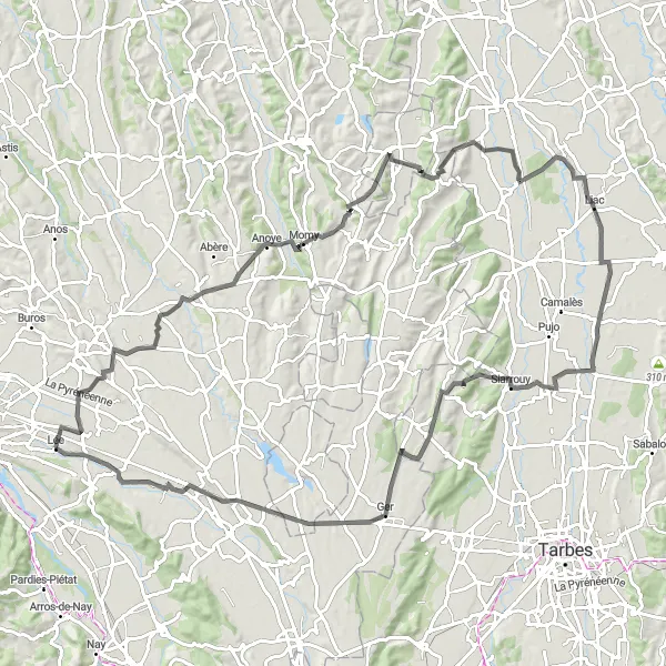 Map miniature of "Medieval Journey" cycling inspiration in Aquitaine, France. Generated by Tarmacs.app cycling route planner