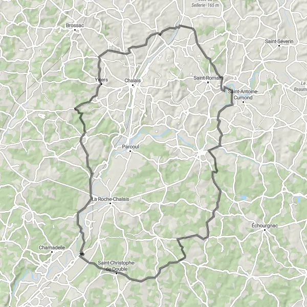 Map miniature of "Ultimate Biking Challenge" cycling inspiration in Aquitaine, France. Generated by Tarmacs.app cycling route planner