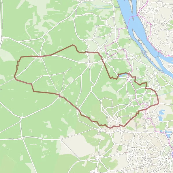 Map miniature of "Avensan Adventure" cycling inspiration in Aquitaine, France. Generated by Tarmacs.app cycling route planner