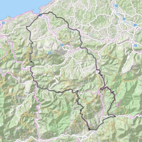 Map miniature of "The Ultimate Challenge: Pyrenees Mountain Adventure" cycling inspiration in Aquitaine, France. Generated by Tarmacs.app cycling route planner