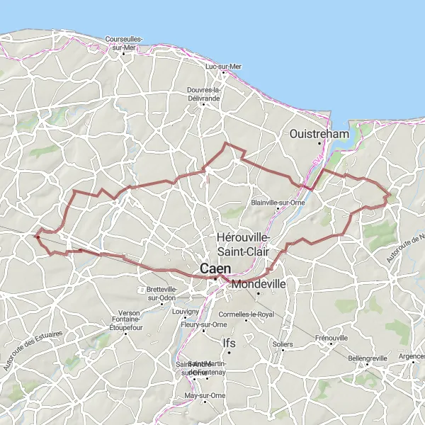 Miniature de la carte de l'inspiration cycliste "Chemin des Châteaux et Points de Vue" dans la Basse-Normandie, France. Générée par le planificateur d'itinéraire cycliste Tarmacs.app