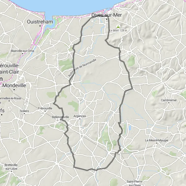 Map miniature of "Scenic Countryside and Historical Gems" cycling inspiration in Basse-Normandie, France. Generated by Tarmacs.app cycling route planner