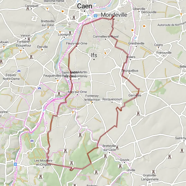 Miniature de la carte de l'inspiration cycliste "Boucle de Garcelles" dans la Basse-Normandie, France. Générée par le planificateur d'itinéraire cycliste Tarmacs.app
