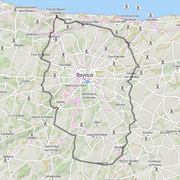 Map miniature of "Exploring Basse-Normandie on Two Wheels" cycling inspiration in Basse-Normandie, France. Generated by Tarmacs.app cycling route planner