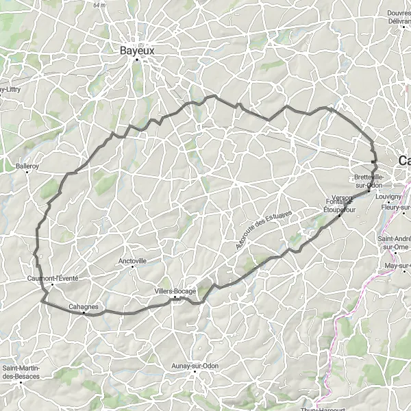 Map miniature of "Baron Challenge" cycling inspiration in Basse-Normandie, France. Generated by Tarmacs.app cycling route planner