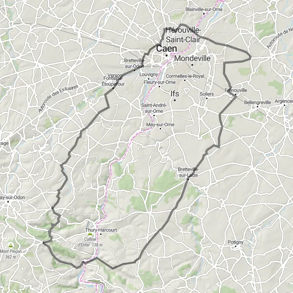 Map miniature of "Ultimate Climbing Challenge in Basse-Normandie" cycling inspiration in Basse-Normandie, France. Generated by Tarmacs.app cycling route planner