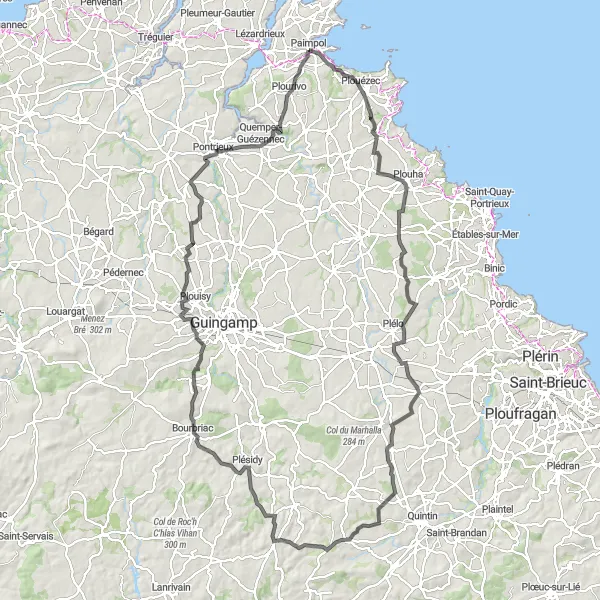 Map miniature of "Breathtaking Landscapes Cycling Route" cycling inspiration in Bretagne, France. Generated by Tarmacs.app cycling route planner