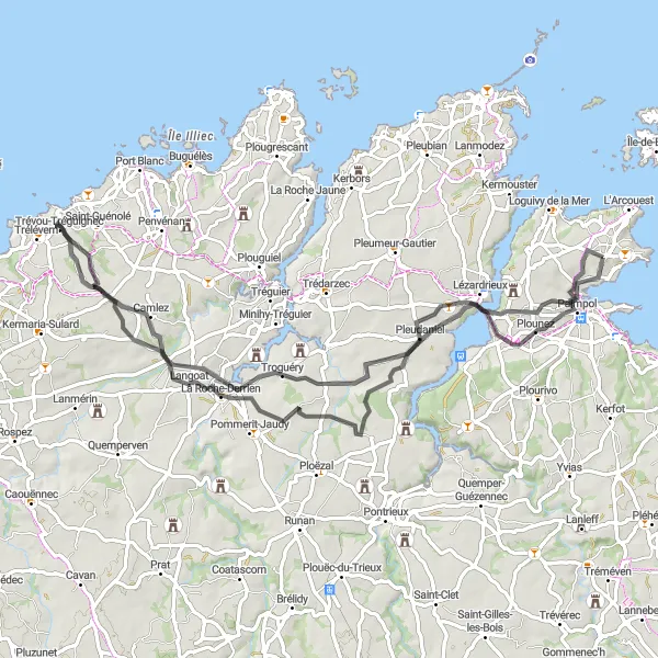 Map miniature of "Scenic Landscapes and Mystical Charm" cycling inspiration in Bretagne, France. Generated by Tarmacs.app cycling route planner