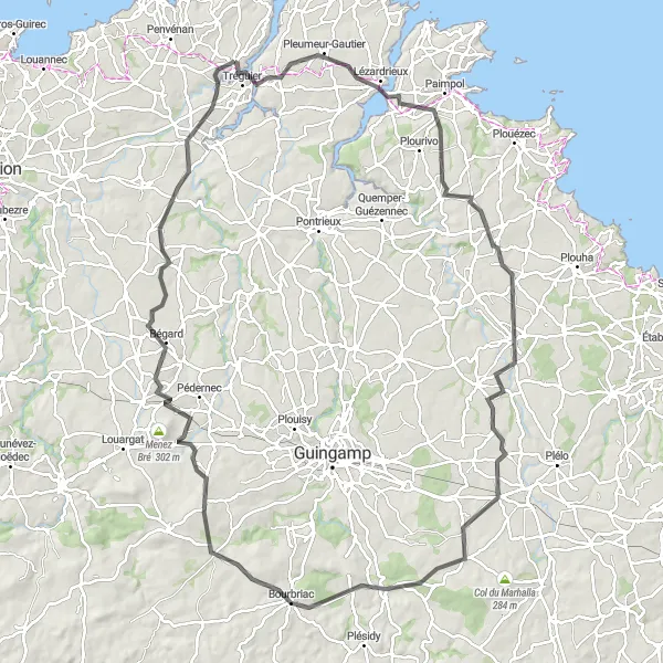 Map miniature of "The Countryside Loop" cycling inspiration in Bretagne, France. Generated by Tarmacs.app cycling route planner