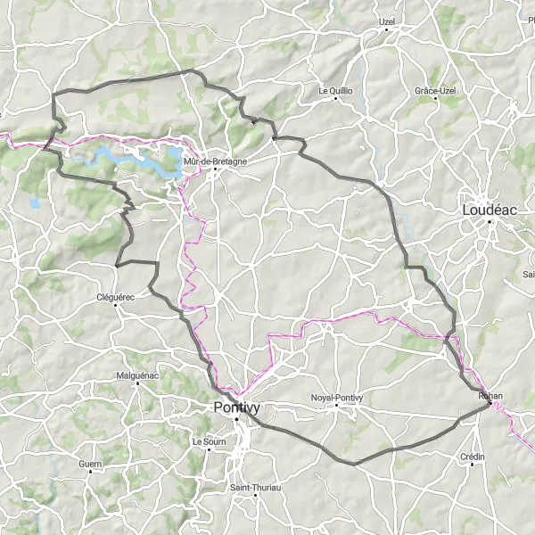 Miniature de la carte de l'inspiration cycliste "Aventure bretonne entre nature et histoire" dans la Bretagne, France. Générée par le planificateur d'itinéraire cycliste Tarmacs.app