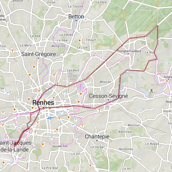 Map miniature of "Breton Enchantment" cycling inspiration in Bretagne, France. Generated by Tarmacs.app cycling route planner