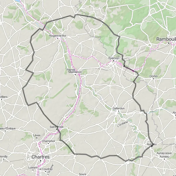 Map miniature of "Scenic Exploration" cycling inspiration in Centre — Val de Loire, France. Generated by Tarmacs.app cycling route planner