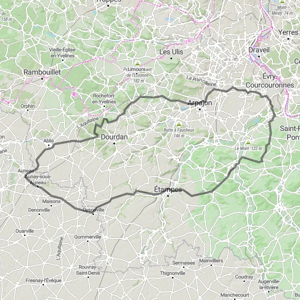 Map miniature of "The Ultimate Challenge" cycling inspiration in Centre — Val de Loire, France. Generated by Tarmacs.app cycling route planner