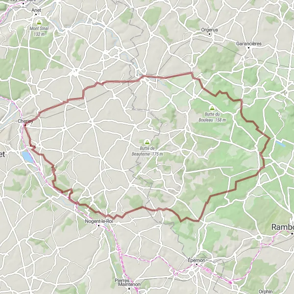 Map miniature of "The Gravel Adventure" cycling inspiration in Centre — Val de Loire, France. Generated by Tarmacs.app cycling route planner