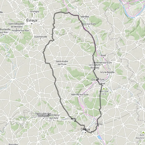 Map miniature of "Estuary Road Loop" cycling inspiration in Centre — Val de Loire, France. Generated by Tarmacs.app cycling route planner