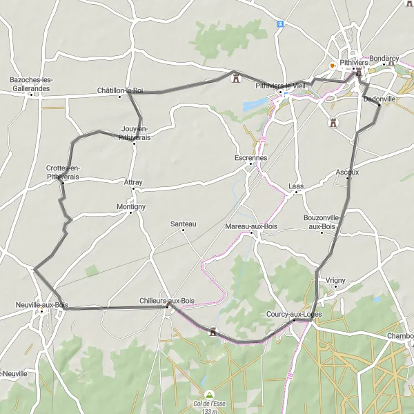 Map miniature of "Valley Loop" cycling inspiration in Centre — Val de Loire, France. Generated by Tarmacs.app cycling route planner