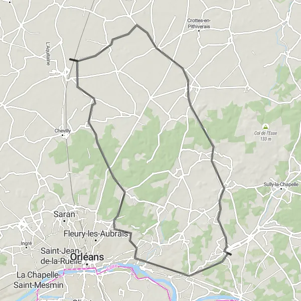 Map miniature of "Historic Towns Ride" cycling inspiration in Centre — Val de Loire, France. Generated by Tarmacs.app cycling route planner