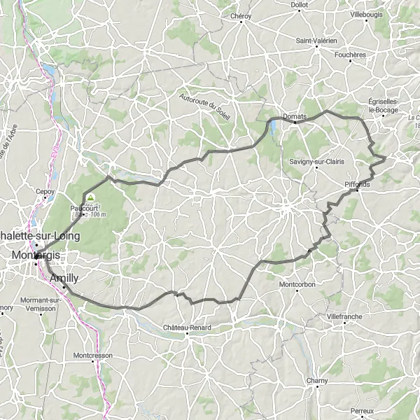 Miniature de la carte de l'inspiration cycliste "Les Châteaux de la Loire en vélo" dans la Centre — Val de Loire, France. Générée par le planificateur d'itinéraire cycliste Tarmacs.app