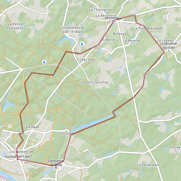 Miniature de la carte de l'inspiration cycliste "Circuit de Montereau" dans la Centre — Val de Loire, France. Générée par le planificateur d'itinéraire cycliste Tarmacs.app