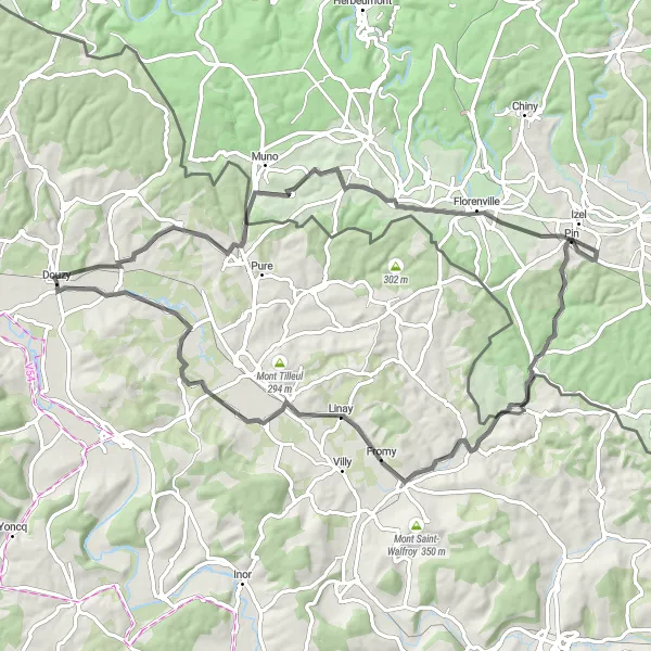 Map miniature of "Exploring the Natural Beauty of Champagne-Ardenne" cycling inspiration in Champagne-Ardenne, France. Generated by Tarmacs.app cycling route planner