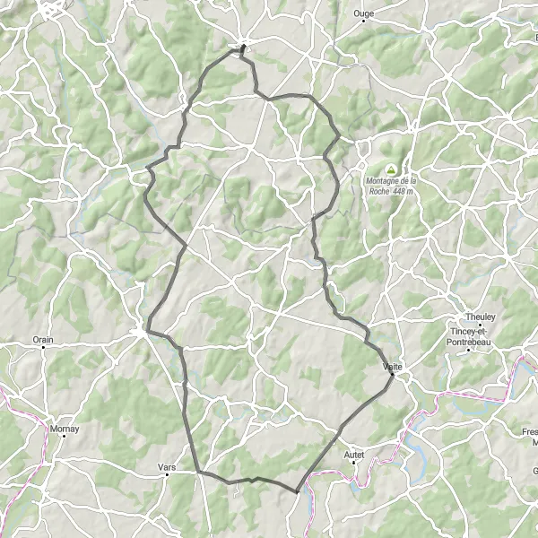 Map miniature of "The Hilltop Challenge" cycling inspiration in Champagne-Ardenne, France. Generated by Tarmacs.app cycling route planner