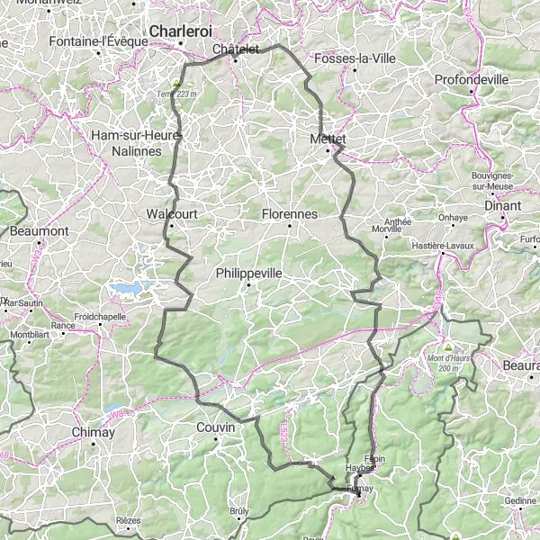 Map miniature of "Champagne-Ardenne Road Cycling Adventure" cycling inspiration in Champagne-Ardenne, France. Generated by Tarmacs.app cycling route planner