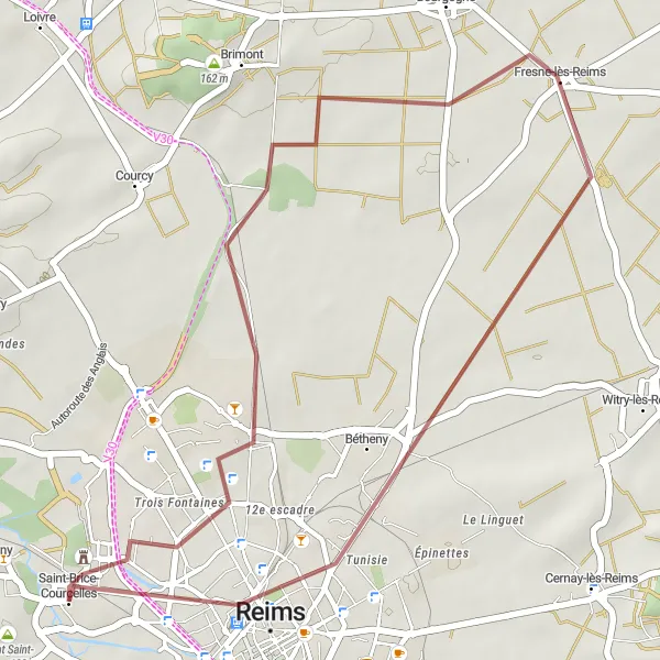 Map miniature of "Enchanting Countryside" cycling inspiration in Champagne-Ardenne, France. Generated by Tarmacs.app cycling route planner