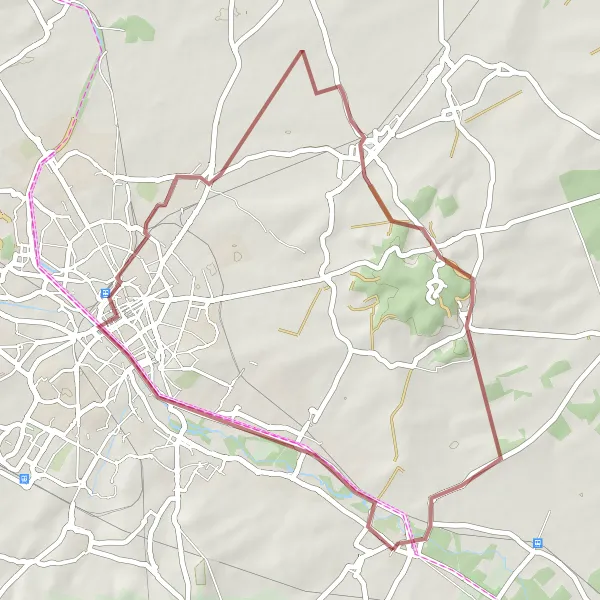 Miniature de la carte de l'inspiration cycliste "Chemin des Graviers Chantants" dans la Champagne-Ardenne, France. Générée par le planificateur d'itinéraire cycliste Tarmacs.app