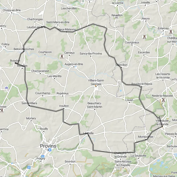 Map miniature of "The Saint-Bon Circuit" cycling inspiration in Champagne-Ardenne, France. Generated by Tarmacs.app cycling route planner