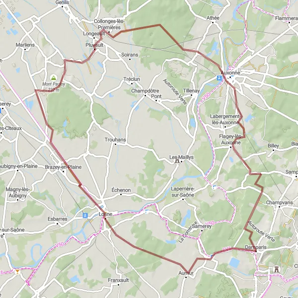 Map miniature of "Exploring the Diversity of Franche-Comté" cycling inspiration in Franche-Comté, France. Generated by Tarmacs.app cycling route planner