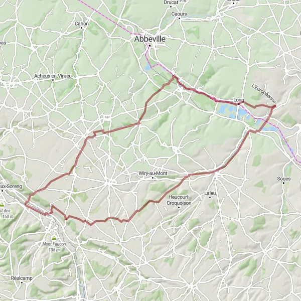 Miniature de la carte de l'inspiration cycliste "Les Chemins de l'Ardenne" dans la Haute-Normandie, France. Générée par le planificateur d'itinéraire cycliste Tarmacs.app