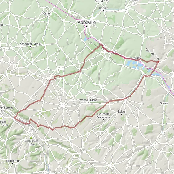 Map miniature of "The Countryside Explorer" cycling inspiration in Haute-Normandie, France. Generated by Tarmacs.app cycling route planner