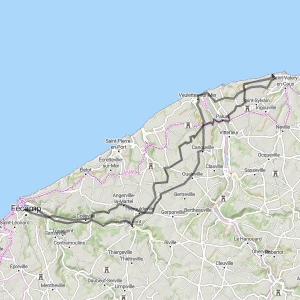 Map miniature of "Theuville-aux-Maillots Adventure" cycling inspiration in Haute-Normandie, France. Generated by Tarmacs.app cycling route planner