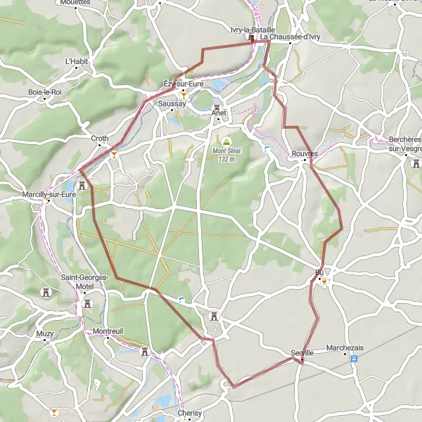 Map miniature of "Gravel Paradise" cycling inspiration in Haute-Normandie, France. Generated by Tarmacs.app cycling route planner