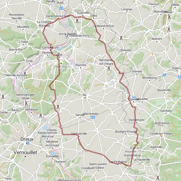 Map miniature of "A Ride Through Nature's Beauty" cycling inspiration in Haute-Normandie, France. Generated by Tarmacs.app cycling route planner