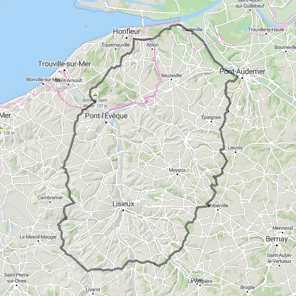 Map miniature of "Saint-Germain-Village Discovery" cycling inspiration in Haute-Normandie, France. Generated by Tarmacs.app cycling route planner