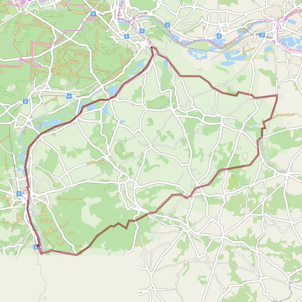 Map miniature of "Charming Villages and Forests Gravel Loop" cycling inspiration in Ile-de-France, France. Generated by Tarmacs.app cycling route planner