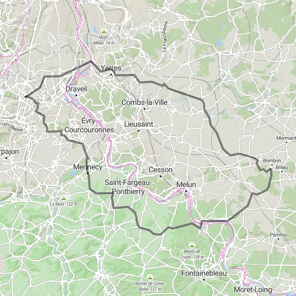 Map miniature of "Ballainvilliers and Beyond" cycling inspiration in Ile-de-France, France. Generated by Tarmacs.app cycling route planner