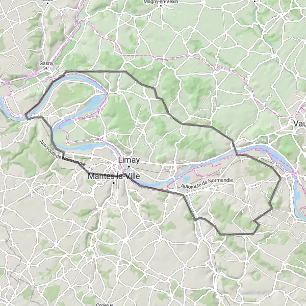 Map miniature of "Scenic Road Cycling in the Heart of Ile-de-France" cycling inspiration in Ile-de-France, France. Generated by Tarmacs.app cycling route planner