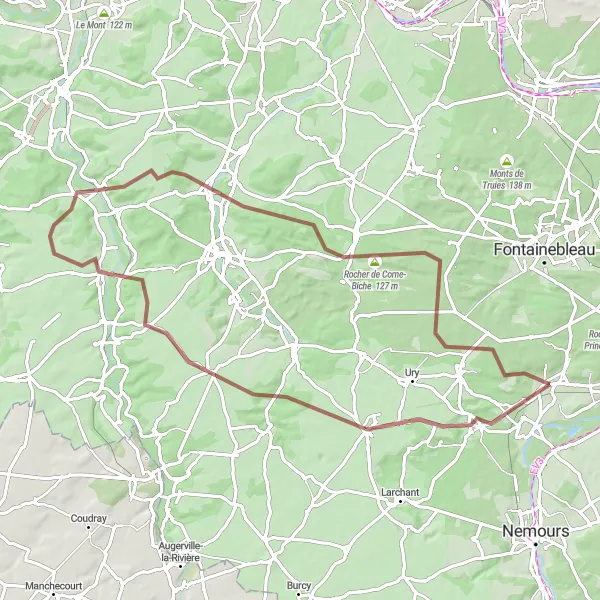 Miniature de la carte de l'inspiration cycliste "Sur les sentiers de Bourron-Marlotte" dans la Ile-de-France, France. Générée par le planificateur d'itinéraire cycliste Tarmacs.app