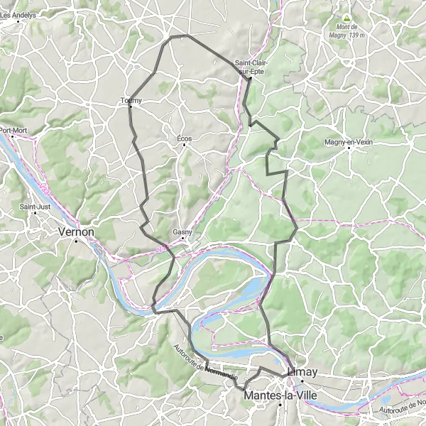 Miniature de la carte de l'inspiration cycliste "Parcours pittoresque en bord de Seine" dans la Ile-de-France, France. Générée par le planificateur d'itinéraire cycliste Tarmacs.app