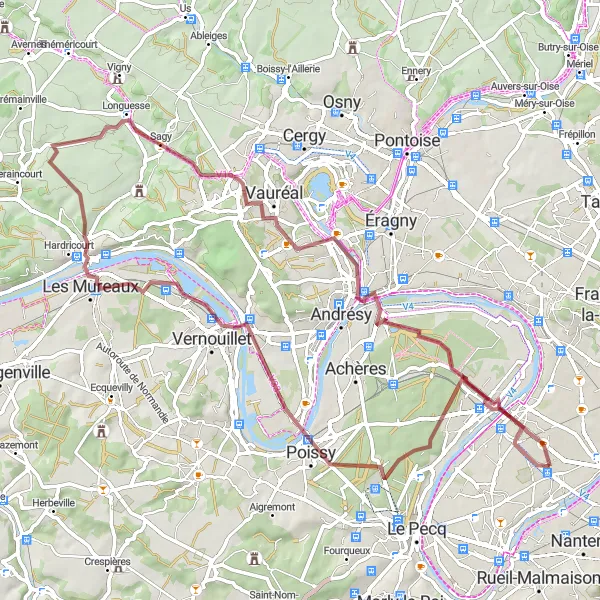 Miniature de la carte de l'inspiration cycliste "Parcours de Poissy à Houilles" dans la Ile-de-France, France. Générée par le planificateur d'itinéraire cycliste Tarmacs.app