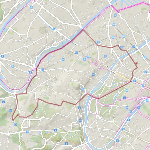 Map miniature of "Courbevoie Gravel Adventure" cycling inspiration in Ile-de-France, France. Generated by Tarmacs.app cycling route planner