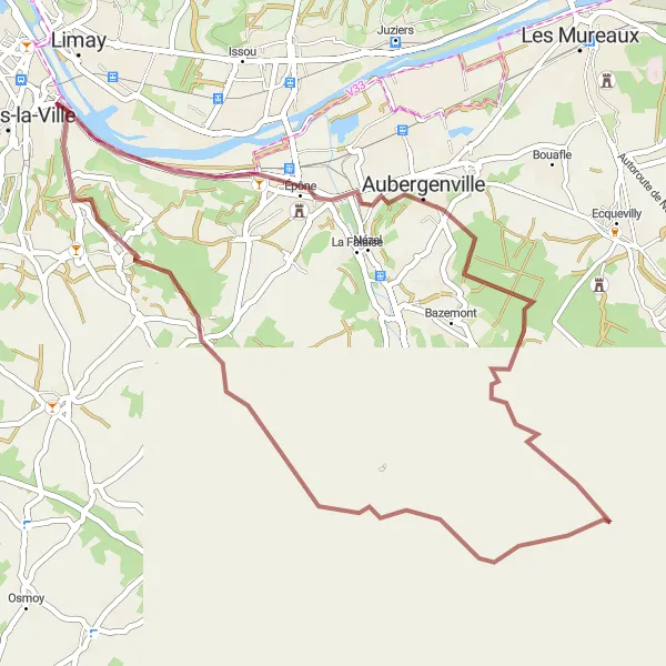 Map miniature of "The Gravel Adventure" cycling inspiration in Ile-de-France, France. Generated by Tarmacs.app cycling route planner