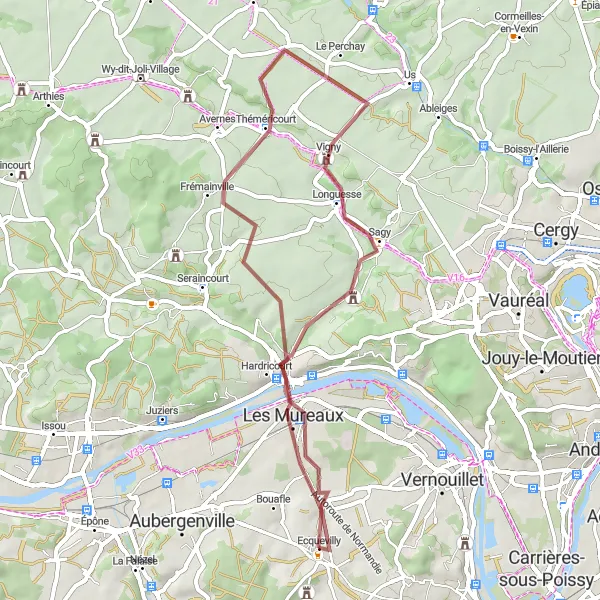 Miniature de la carte de l'inspiration cycliste "Parcours des Berges de la Seine" dans la Ile-de-France, France. Générée par le planificateur d'itinéraire cycliste Tarmacs.app