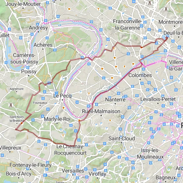 Map miniature of "Landscape Discovery" cycling inspiration in Ile-de-France, France. Generated by Tarmacs.app cycling route planner
