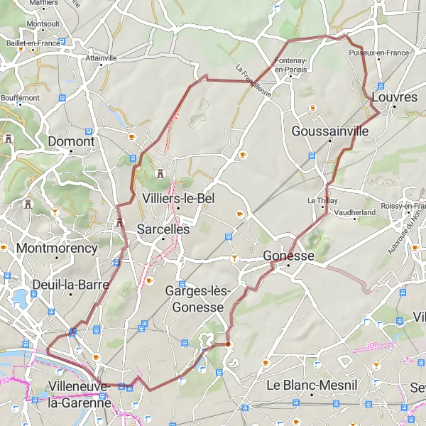 Map miniature of "Épinay-sur-Seine Loop" cycling inspiration in Ile-de-France, France. Generated by Tarmacs.app cycling route planner