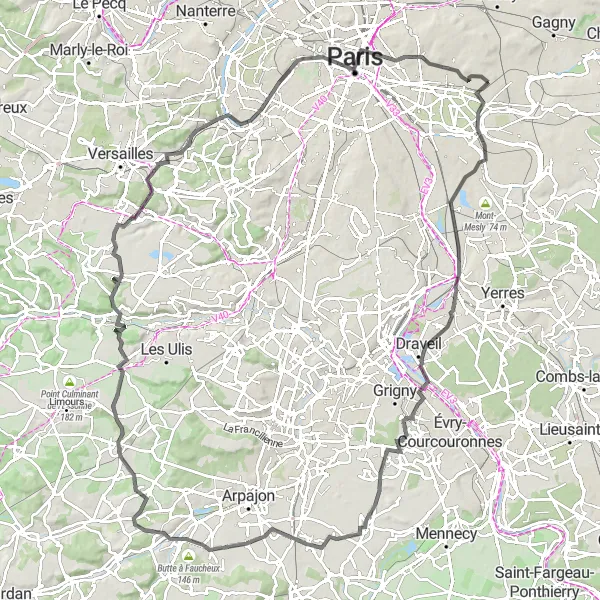 Map miniature of "Loop around Fontenay-sous-Bois" cycling inspiration in Ile-de-France, France. Generated by Tarmacs.app cycling route planner