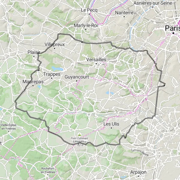 Map miniature of "The Essarts-le-Roi Loop" cycling inspiration in Ile-de-France, France. Generated by Tarmacs.app cycling route planner